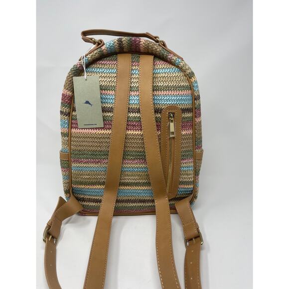 Tommy Bahama Striped Backpack Purse NEW